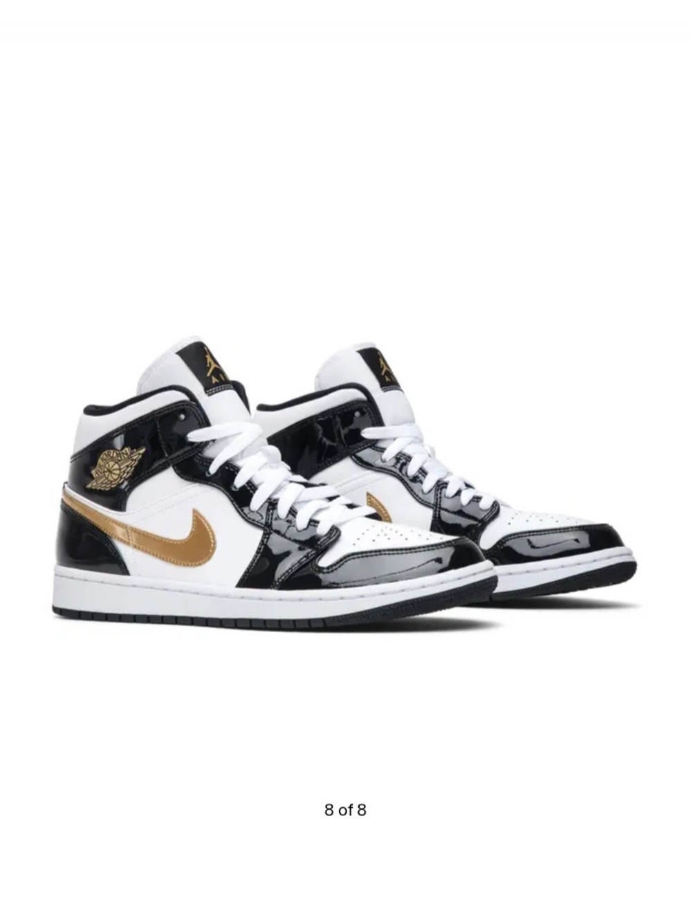 Nike Air Jordan 1 Mid White Black Gold - Men's Sneakers